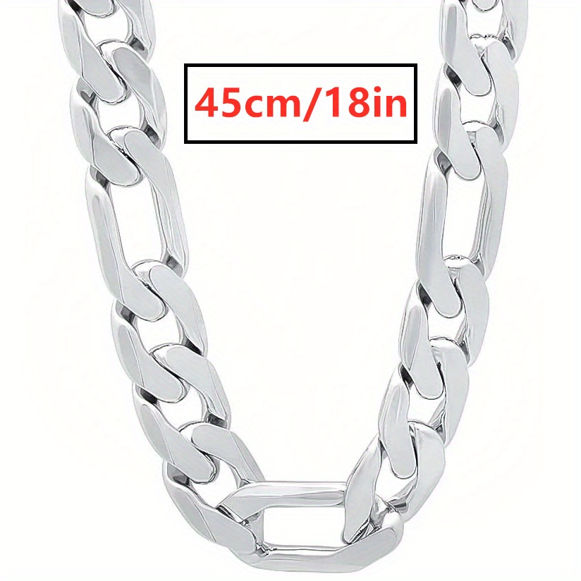 Stylish 925 Sterling Silver Figaro Chain Necklace